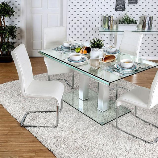 Richfield I Silver/Chrome Dining Table - Carl's Furniture (Garden City, KS)