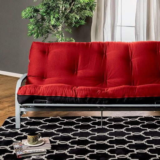 KNOX Red 8" Red/Black Futon Mattress w/ Inner Spring - Carl's Furniture (Garden City, KS)