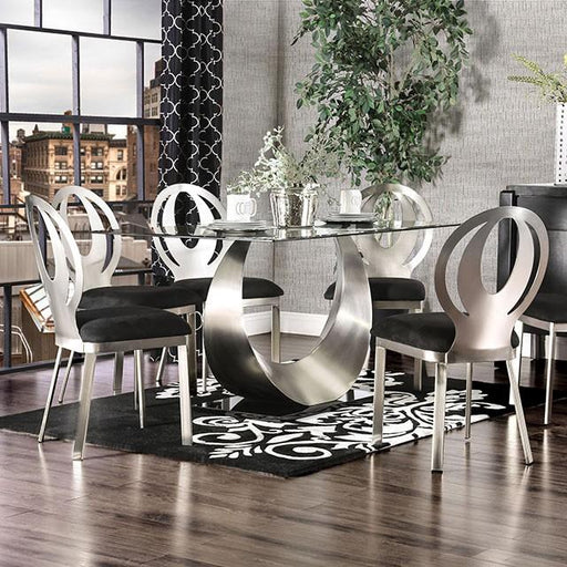 ORLA Silver/Black Dining Table - Carl's Furniture (Garden City, KS)