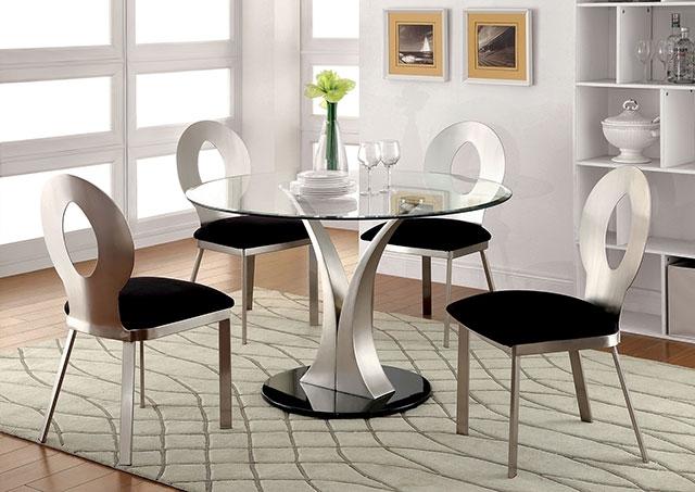 VALO Silver/Black Side Chair (2/CTN) - Carl's Furniture (Garden City, KS)