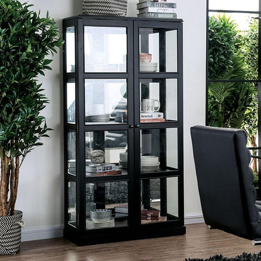 Vilas Black Curio Cabinet - Carl's Furniture (Garden City, KS)