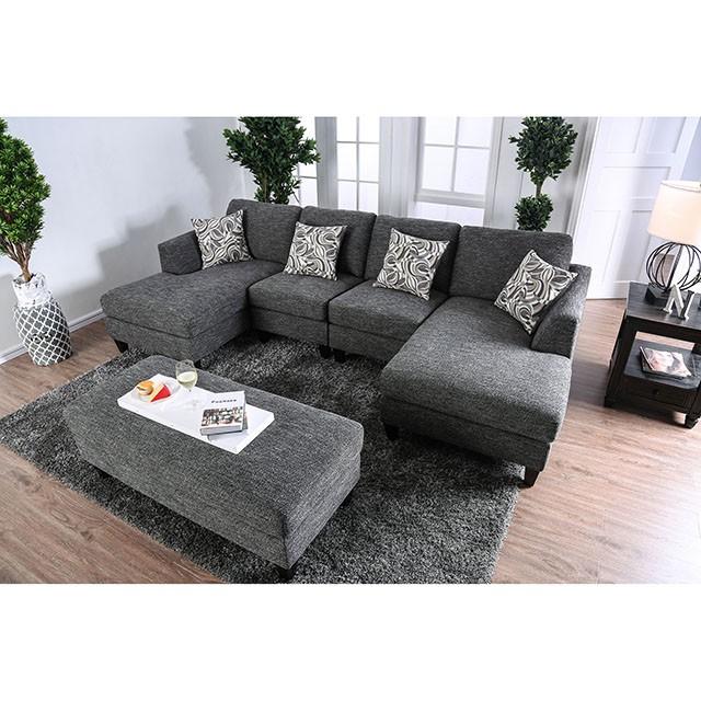 Lowry Gray Sectional w/ Ottoman - Carl's Furniture (Garden City, KS)