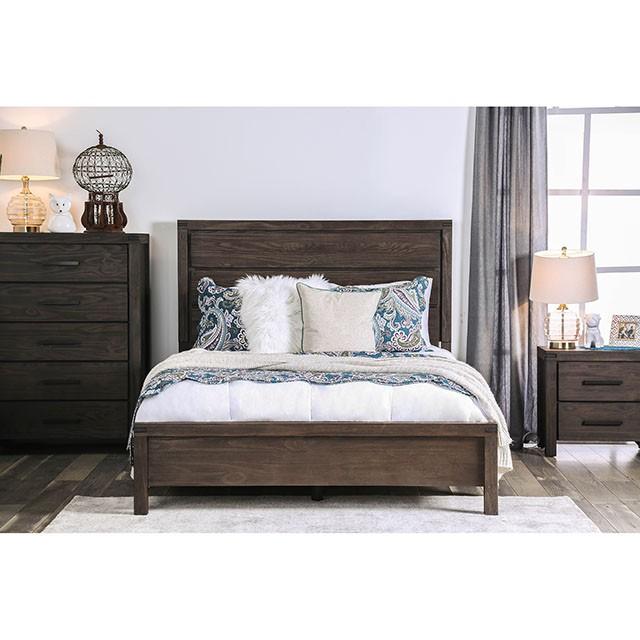 Rexburg Wire-Brushed Rustic Brown E.King & Full Bed - Carl's Furniture (Garden City, KS)