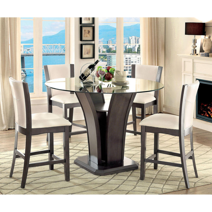 MANHATTAN III Gray Round Counter Ht. Table - Carl's Furniture (Garden City, KS)