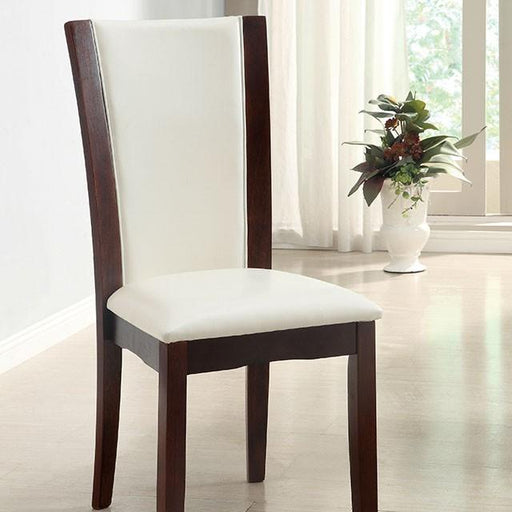 Manhattan I Dark Cherry/White Side Chair, White (2/CTN) - Carl's Furniture (Garden City, KS)