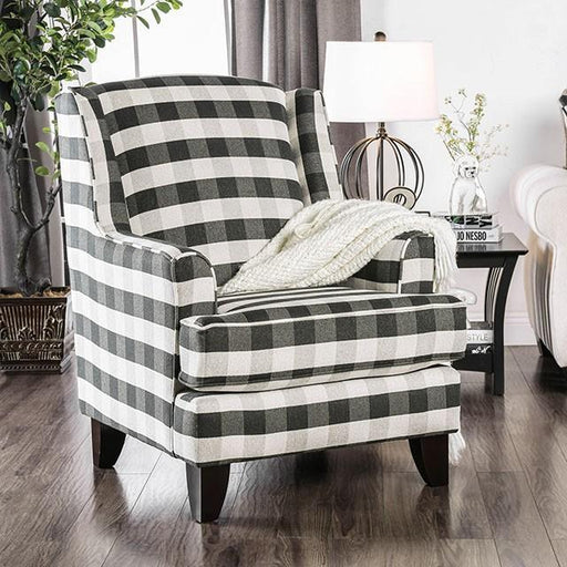 Patricia Ivory/Black Stripe Chair - Carl's Furniture (Garden City, KS)