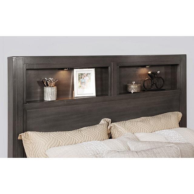 KARLA Cal.King, E.King & Queen Bed, Gray & White - Carl's Furniture (Garden City, KS)