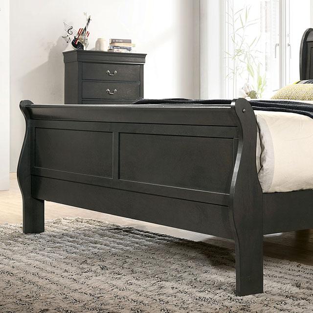 Louis Philippe Cal.King Bed Black & Grey - Carl's Furniture (Garden City, KS)