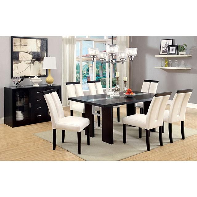 Luminar Black Glass-Insert Dining Table - Carl's Furniture (Garden City, KS)