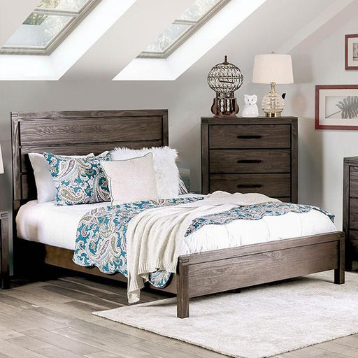 Rexburg Wire-Brushed Rustic Brown E.King & Full Bed - Carl's Furniture (Garden City, KS)