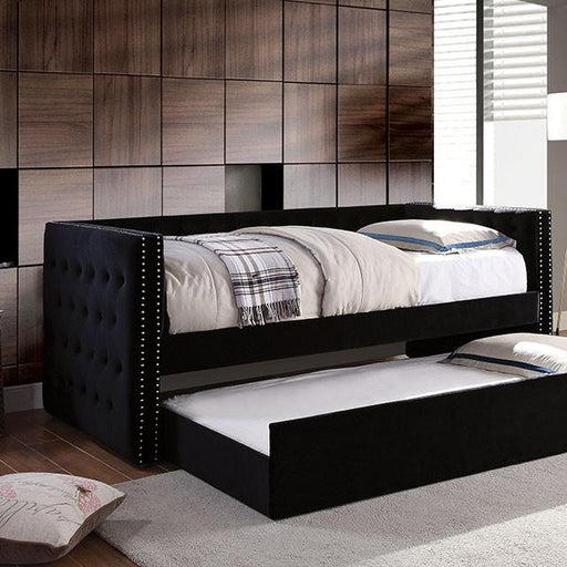 Susanna Black Daybed w/ Trundle, Black - Carl's Furniture (Garden City, KS)
