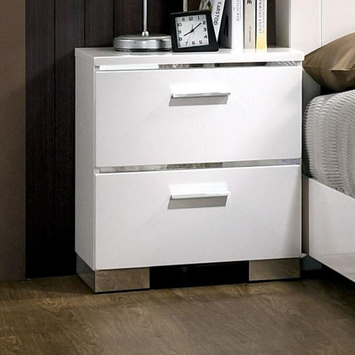 Malte White Night Stand - Carl's Furniture (Garden City, KS)