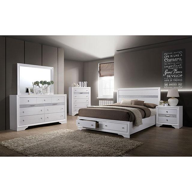 CHRISSY E.King, Full, & Queen Bed White, Grey, & Black - Carl's Furniture (Garden City, KS)