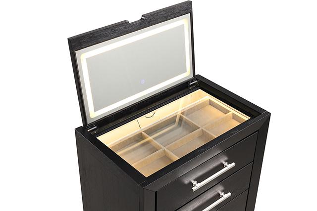 Ashbourne Bedside Vanity Set with Stool Contemporary - Carl's Furniture (Garden City, KS)