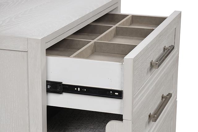 Ashbourne Bedside Vanity Set with Stool Contemporary - Carl's Furniture (Garden City, KS)
