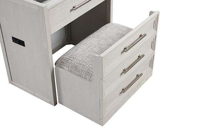 Ashbourne Bedside Vanity Set with Stool Contemporary - Carl's Furniture (Garden City, KS)