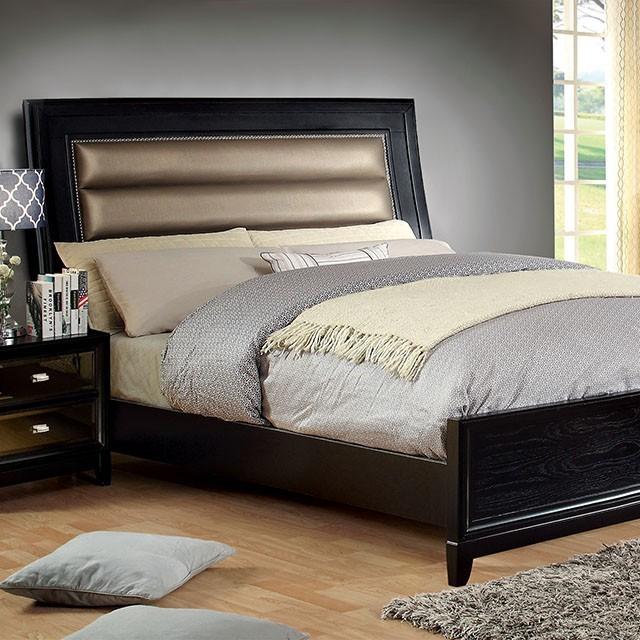 Golva Bed Beige & Black - Carl's Furniture (Garden City, KS)