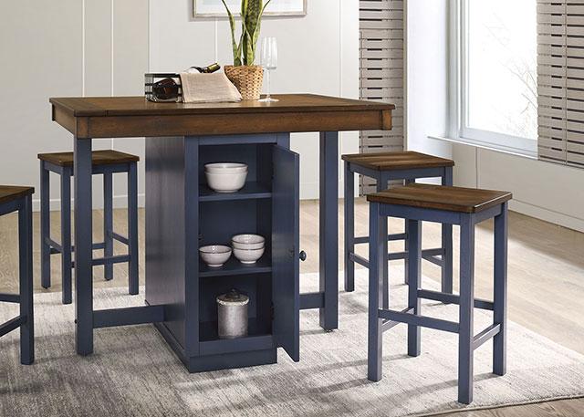 Azurine 5 Pc. Counter Ht. Set - Carl's Furniture (Garden City, KS)