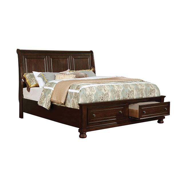 Castor Brown Cherry Queen, E.King, & Cal.King Bed - Carl's Furniture (Garden City, KS)