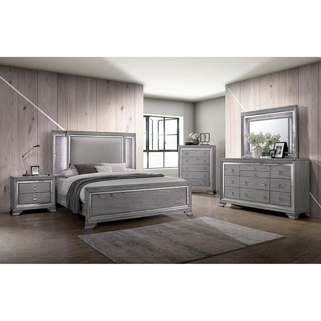 Alanis Light Gray Cal.King, E.King, & Queen Bed - Carl's Furniture (Garden City, KS)