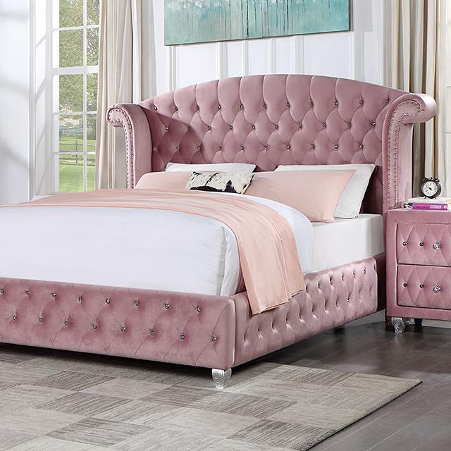 Zohar Bed Black & Pink - Carl's Furniture (Garden City, KS)