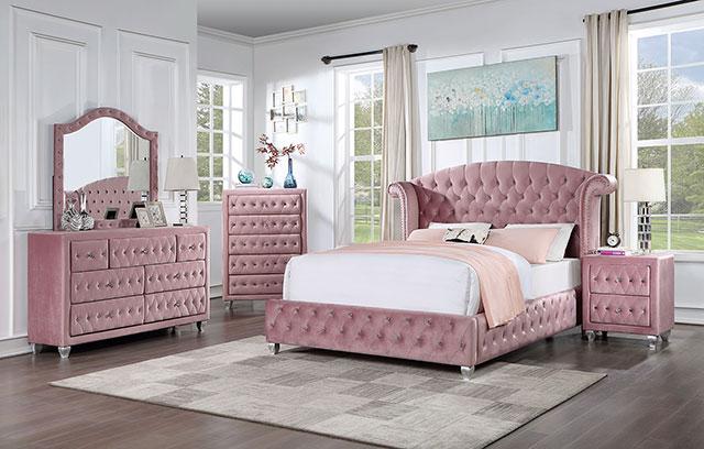 Zohar Bed Black & Pink - Carl's Furniture (Garden City, KS)
