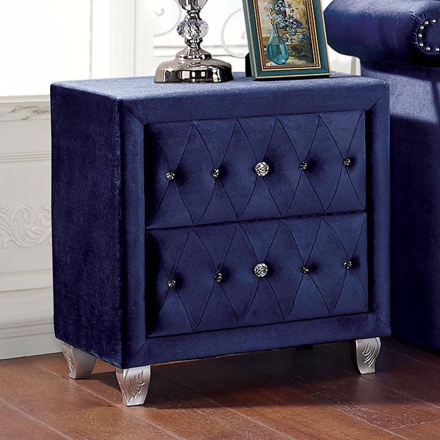 Alzire Black & Blue Night Stand - Carl's Furniture (Garden City, KS)