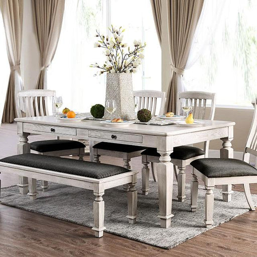 Georgia 6 Pc Dining Table Set with Bench - Carl's Furniture (Garden City, KS)