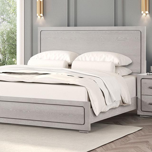 Crowthorne E.King & Queen Bed Grey & White - Carl's Furniture (Garden City, KS)