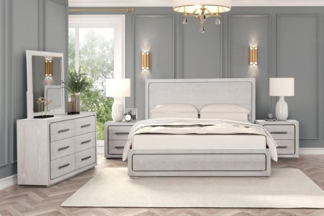 Crowthorne E.King & Queen Bed Grey & White - Carl's Furniture (Garden City, KS)