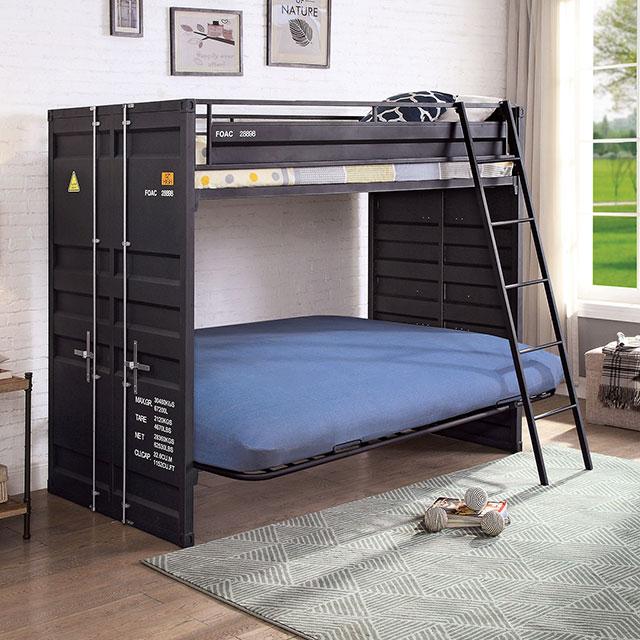 LAFRAY Twin Bunk Bed w/ Futon Base - Carl's Furniture (Garden City, KS)