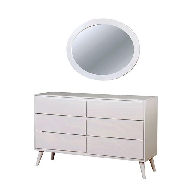 LENNART II White Oval Mirror - Carl's Furniture (Garden City, KS)
