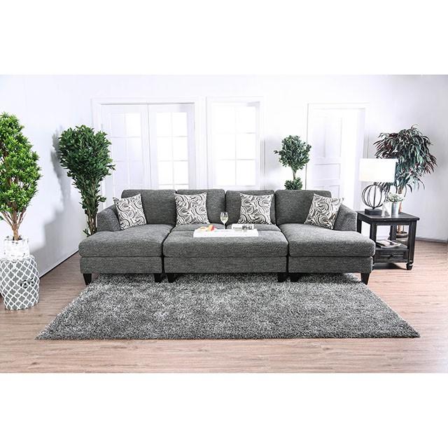 Lowry Gray Sectional w/ Ottoman - Carl's Furniture (Garden City, KS)