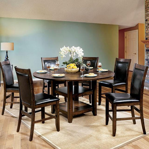 MEAGAN II Brown Cherry Round Counter Ht. Table - Carl's Furniture (Garden City, KS)