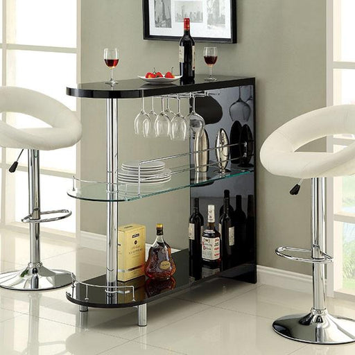 Numbi Black/Chrome Mini Server - Carl's Furniture (Garden City, KS)