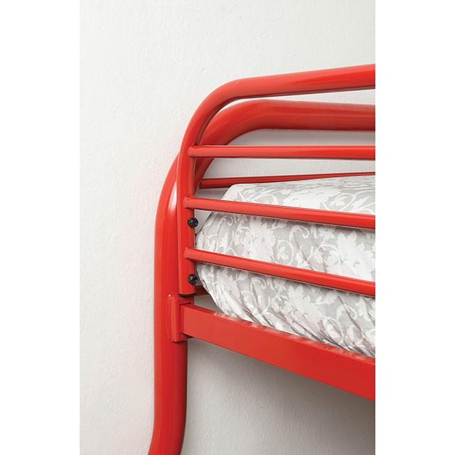 Opal Red Twin/Full Bunk Bed - Carl's Furniture (Garden City, KS)
