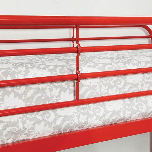 Opal Red Twin/Full Bunk Bed - Carl's Furniture (Garden City, KS)
