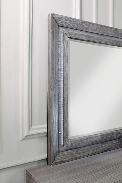 RAIDEN Mirror w/ LED, Gray - Carl's Furniture (Garden City, KS)