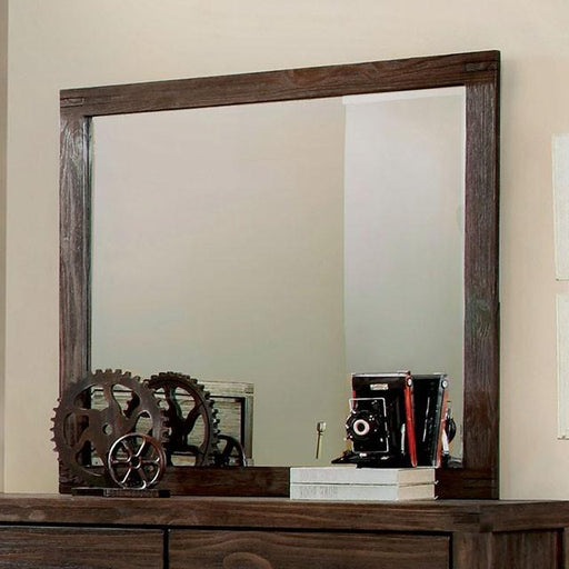 Rexburg Wire-Brushed Rustic Brown Mirror - Carl's Furniture (Garden City, KS)