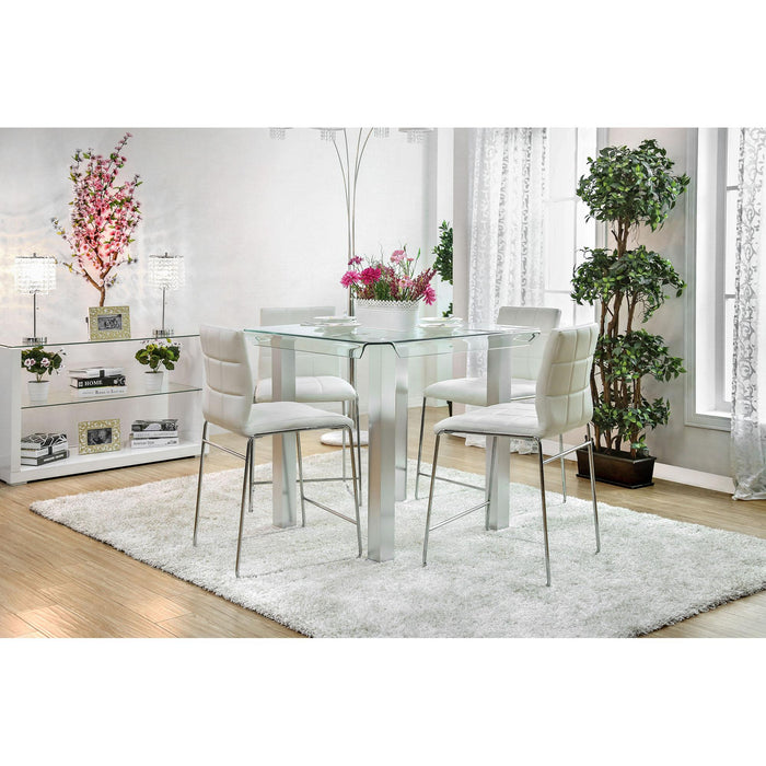 Richfield II Silver/Chrome Counter Ht. Table - Carl's Furniture (Garden City, KS)