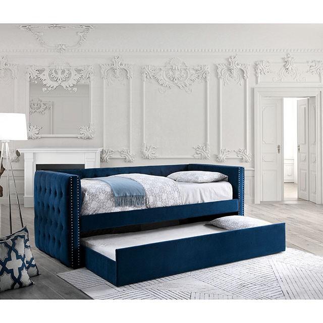 Susanna Navy Daybed w/ Trundle, Navy - Carl's Furniture (Garden City, KS)