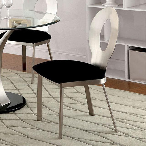 VALO Silver/Black Side Chair (2/CTN) - Carl's Furniture (Garden City, KS)