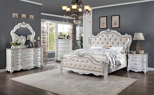 ROSALIND Night Stand, Pearl White - Carl's Furniture (Garden City, KS)