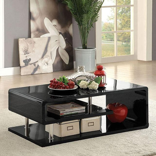 Ninove Black/Chrome Coffee Table - Carl's Furniture (Garden City, KS)