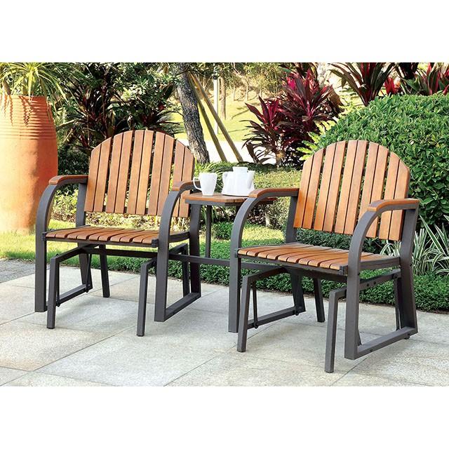 PERSE Dark Gray/Oak Rocking Chair - Carl's Furniture (Garden City, KS)