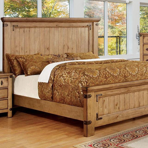 PIONEER Weathered Elm Cal.King, E.KIng, & Queen Bed - Carl's Furniture (Garden City, KS)