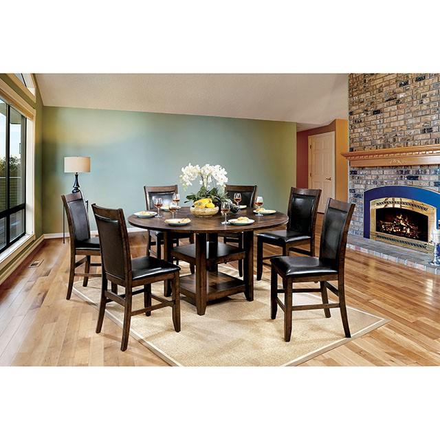 MEAGAN II Brown Cherry Round Counter Ht. Table - Carl's Furniture (Garden City, KS)