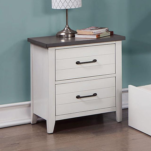 PRIAM Night Stand, White/Gray - Carl's Furniture (Garden City, KS)