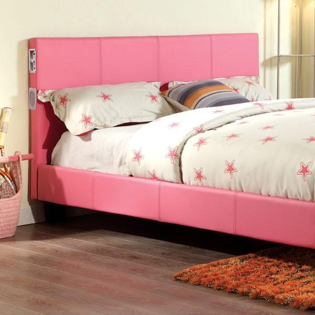 Evans Bed Espresso & Pink - Carl's Furniture (Garden City, KS)
