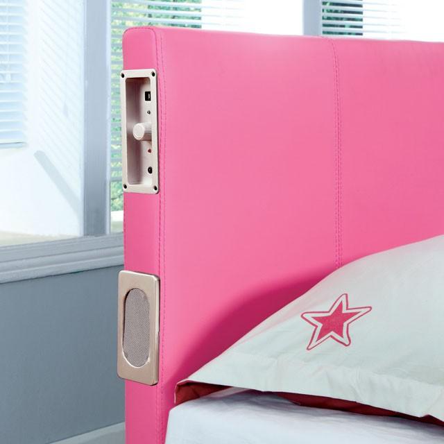 Evans Bed Espresso & Pink - Carl's Furniture (Garden City, KS)